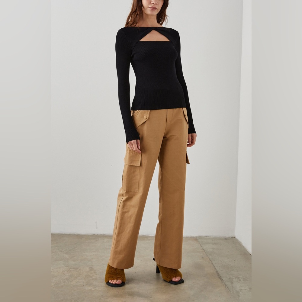 NWT Rails Daley Cotton & Linen Cargo Pants In Camel